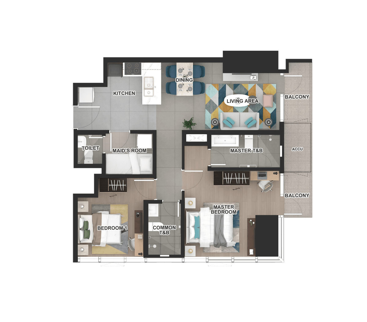 TWO BEDROOM Floor Plan